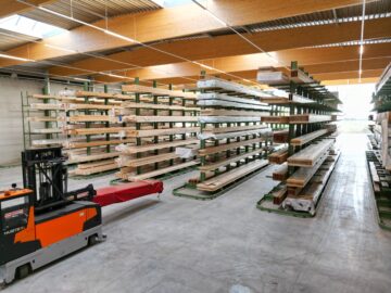 Stockageruimte hout voor houtskeletbouw